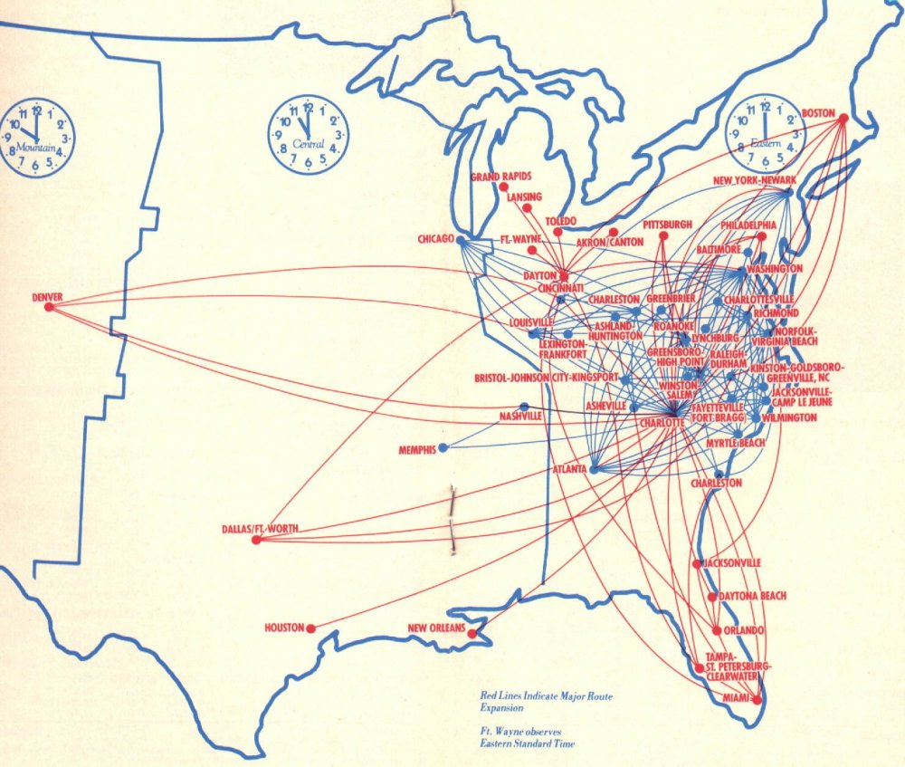 VIEW PIEDMONT AIRLINES ROUTE MAP